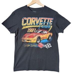 Corvette Chevy Turbo 1981 Car Graphic Tee Shirt Black Size M